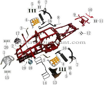 Ventola di raffreddamento per quad Shineray 350cc XY350ST-2E