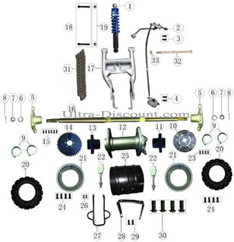 Corona 46 denti per quad shineray 200cc STIIE (H428) Bilder 1